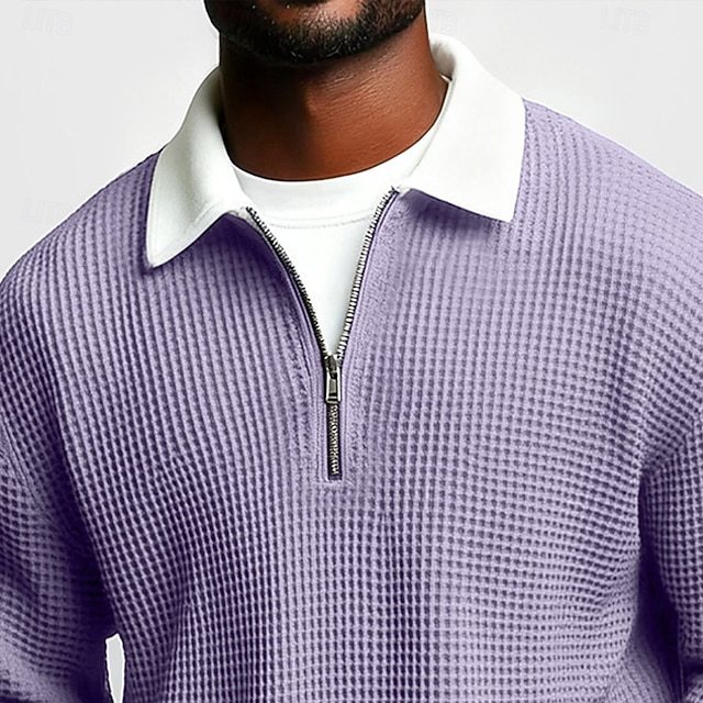 Polo Uomo Manica Lunga con Zip - Primavera/Autunno