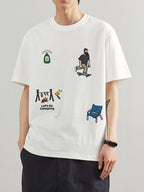 T-shirt Uomo Stile Vintage Americana con Stampa Grafica