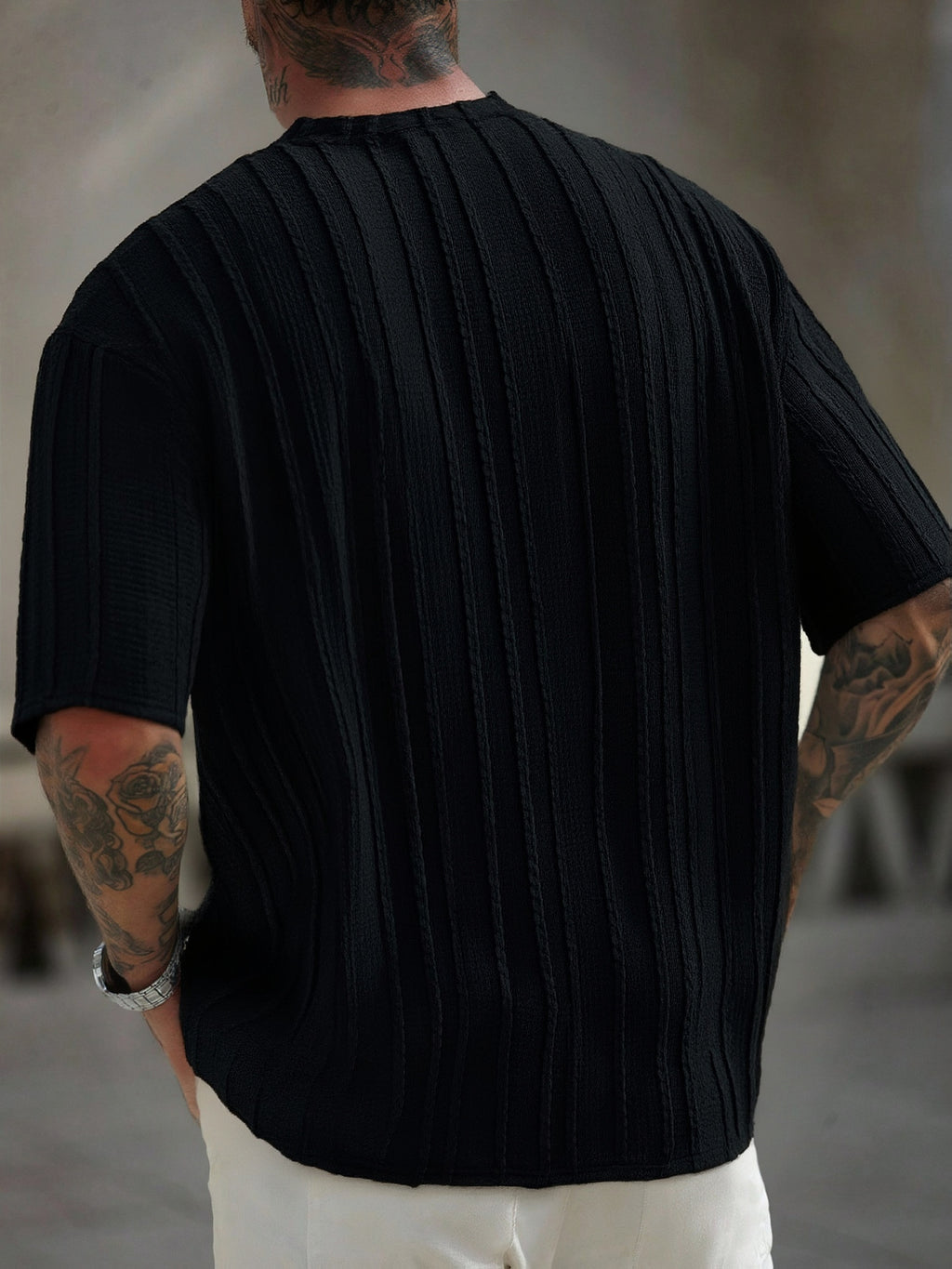 T-shirt a Righe Manica Corta