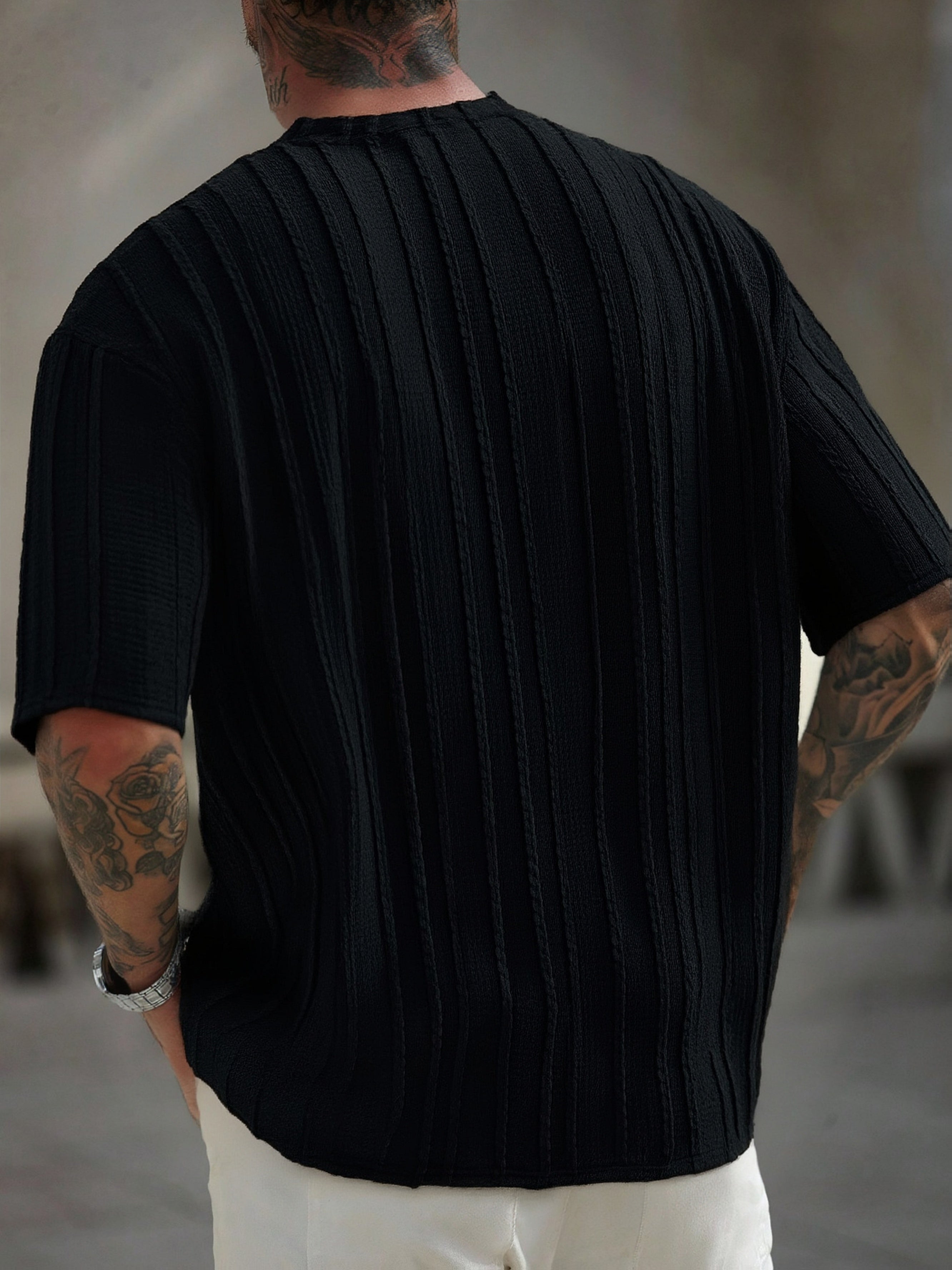 T-shirt a Righe Manica Corta