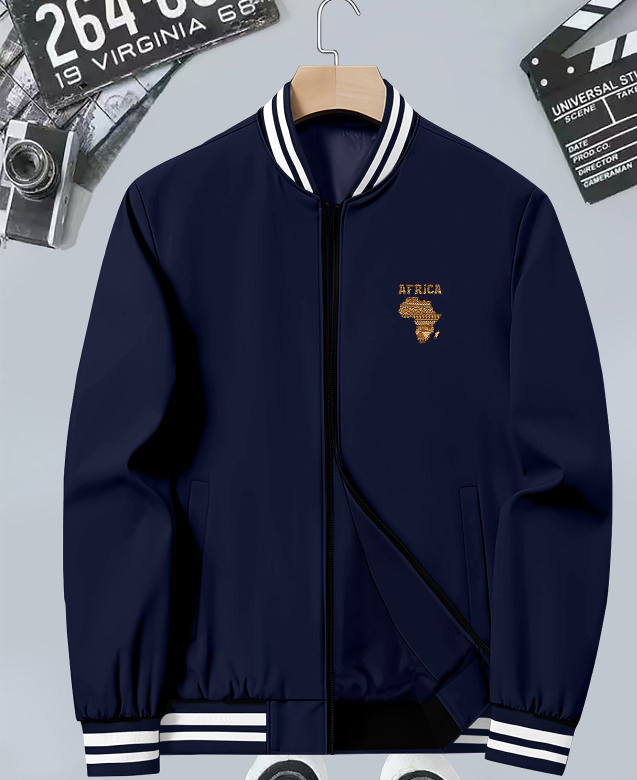 Giacca Uomo Slim Fit - Stampa Tribale Africana con Zip