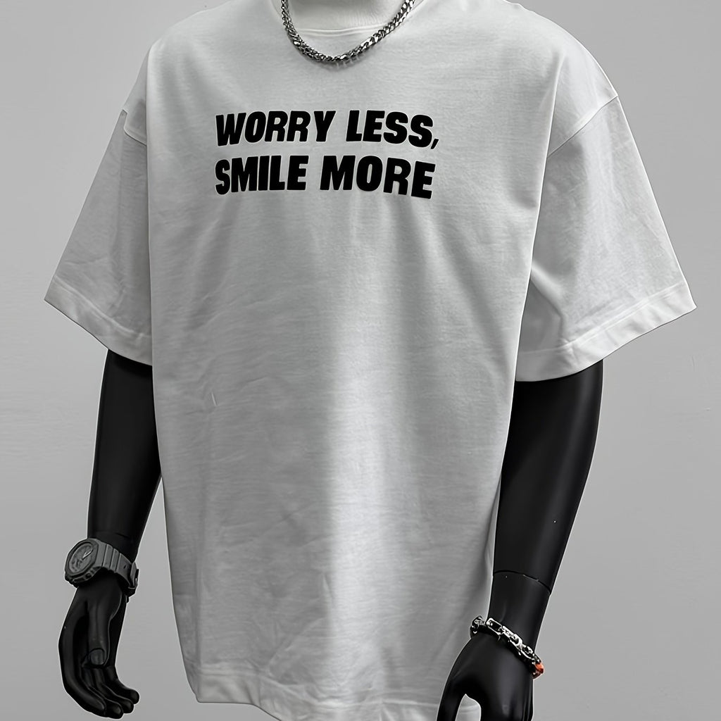 T-shirt Uomo Heavyweight 230gsm - Worry Less Smile More