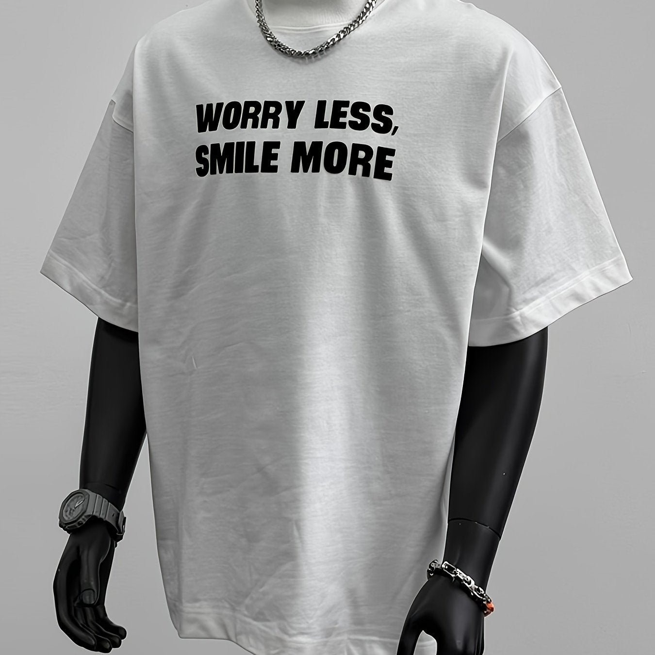 T-shirt Uomo Heavyweight 230gsm - Worry Less Smile More