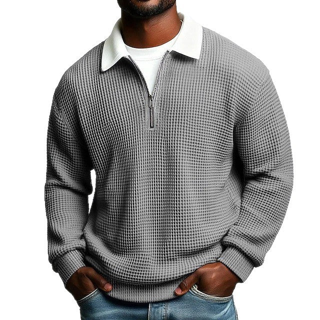 Polo Uomo Manica Lunga con Zip - Primavera/Autunno