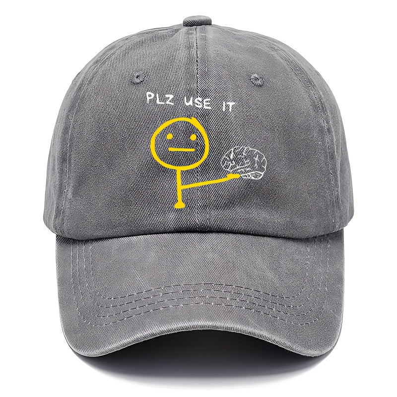 PLZ USE IT Brain Cartoon Theme Print Hat