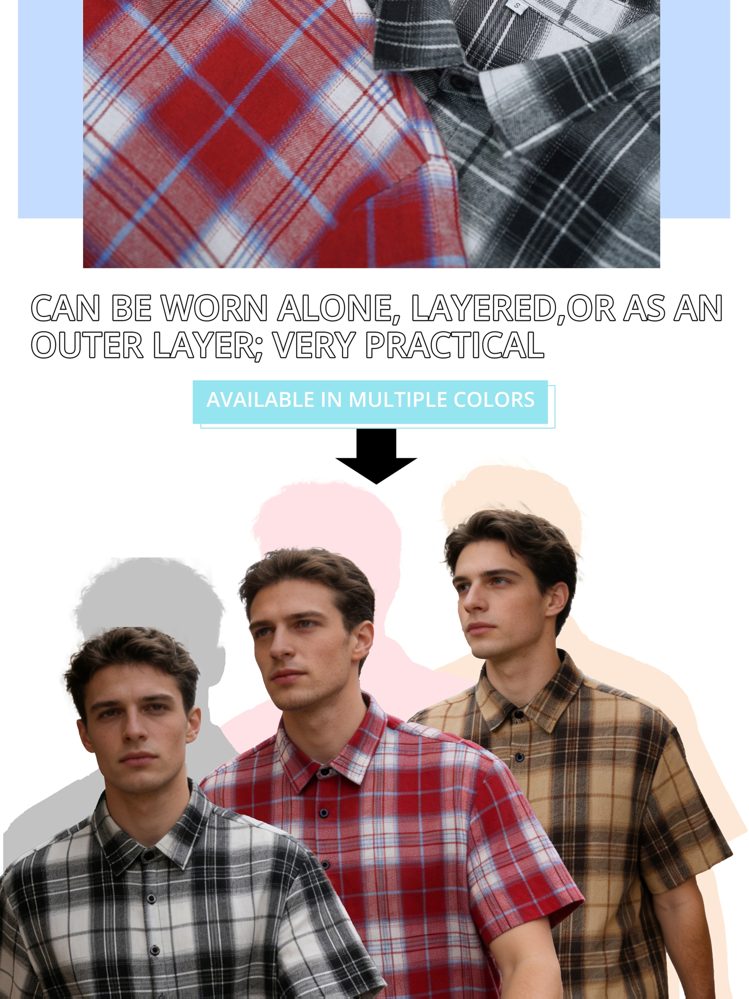 Camicia a quadri maniche corte per uomo