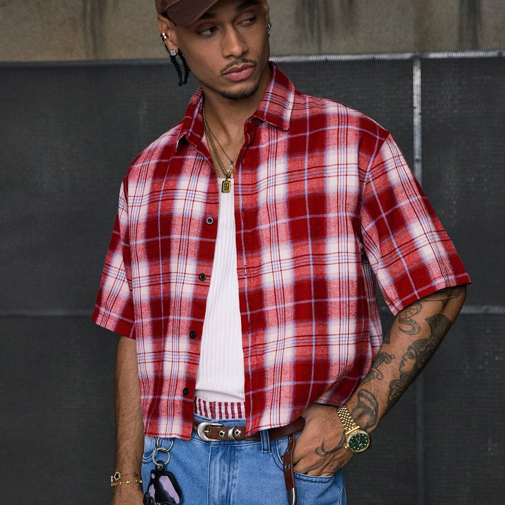 Camicia a quadri maniche corte per uomo