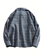 Camicia Uomo a Quadri Manica Lunga con Bottoni - Stile Casual