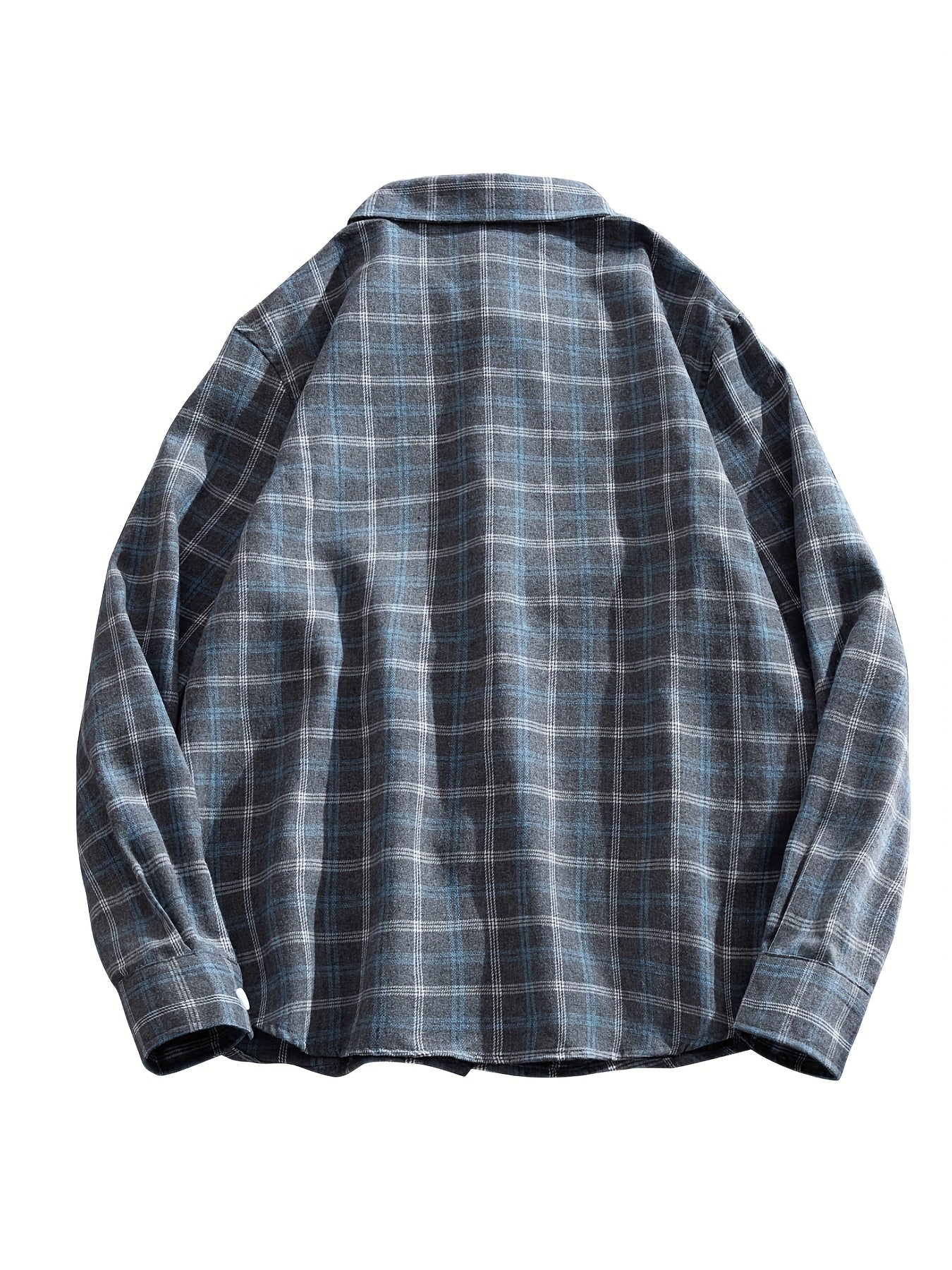 Camicia Uomo a Quadri Manica Lunga con Bottoni - Stile Casual