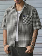 Camicia Uomo a Quadri Manica Corta - Stile Casual Versatile