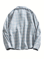 Camicia Uomo a Quadri Manica Lunga con Bottoni - Stile Casual