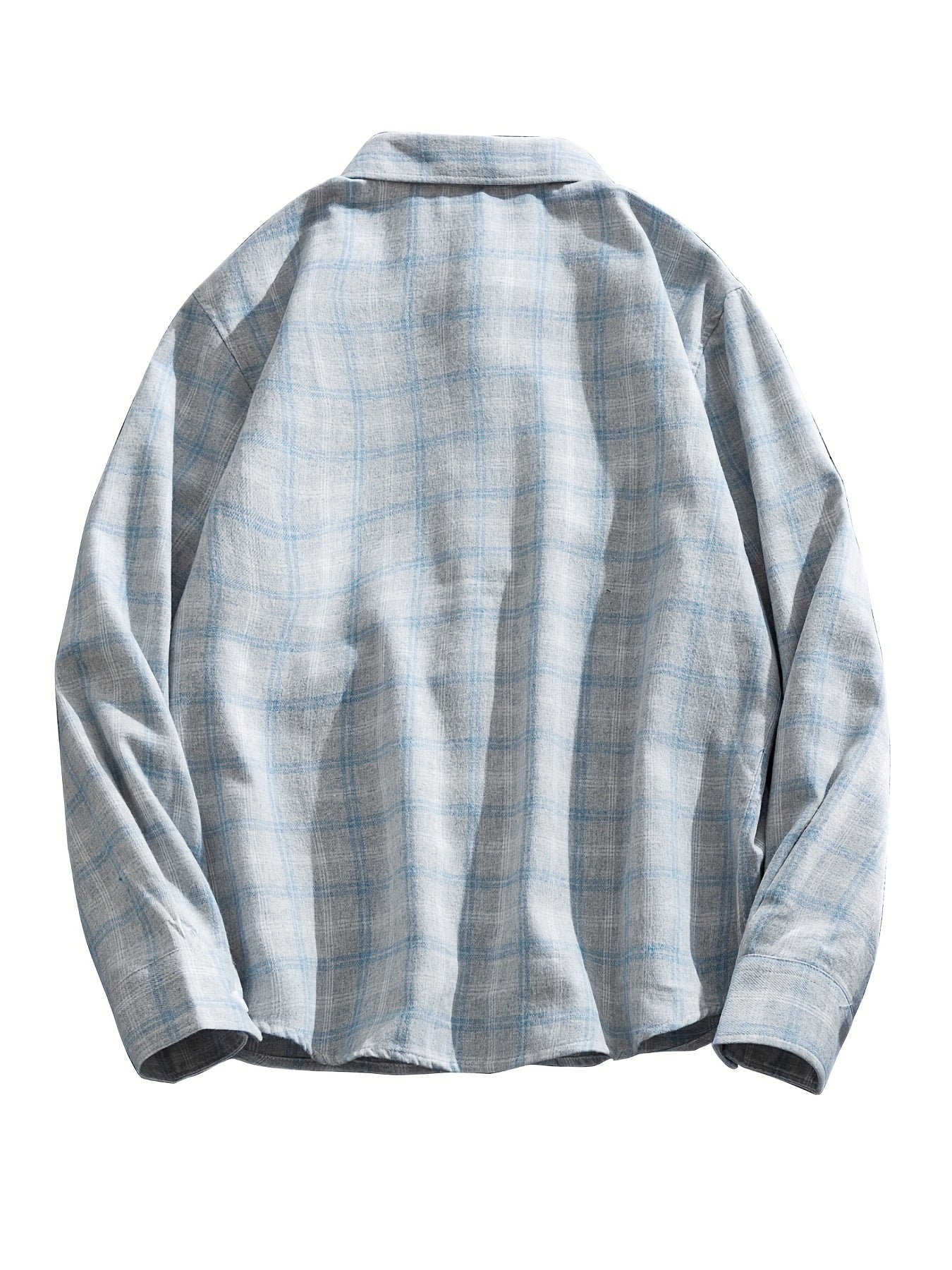 Camicia Uomo a Quadri Manica Lunga con Bottoni - Stile Casual
