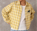 Camicia a Quadri Gialla Manica Lunga - Stile Streetwear Super Loose