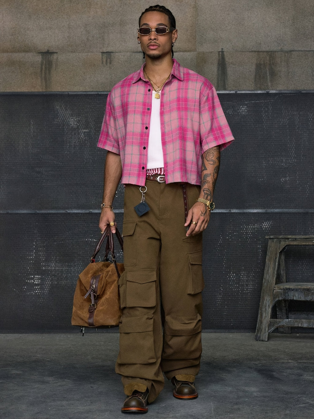 Camicia a quadri maniche corte per uomo