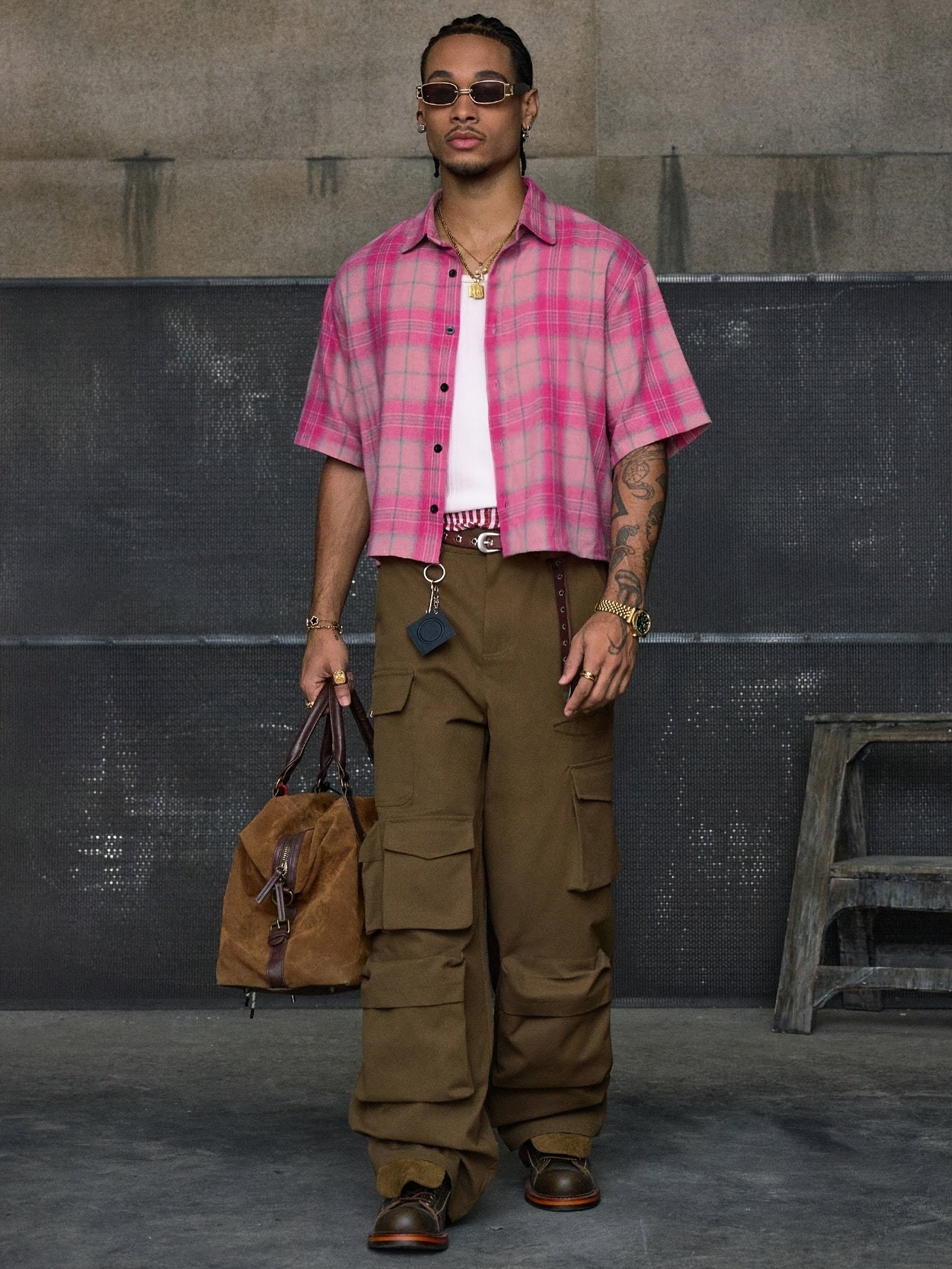 Camicia a quadri maniche corte per uomo