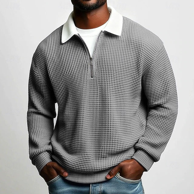 Polo Shirt Spring Fall Zipper