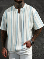 T-shirt a Righe Manica Corta