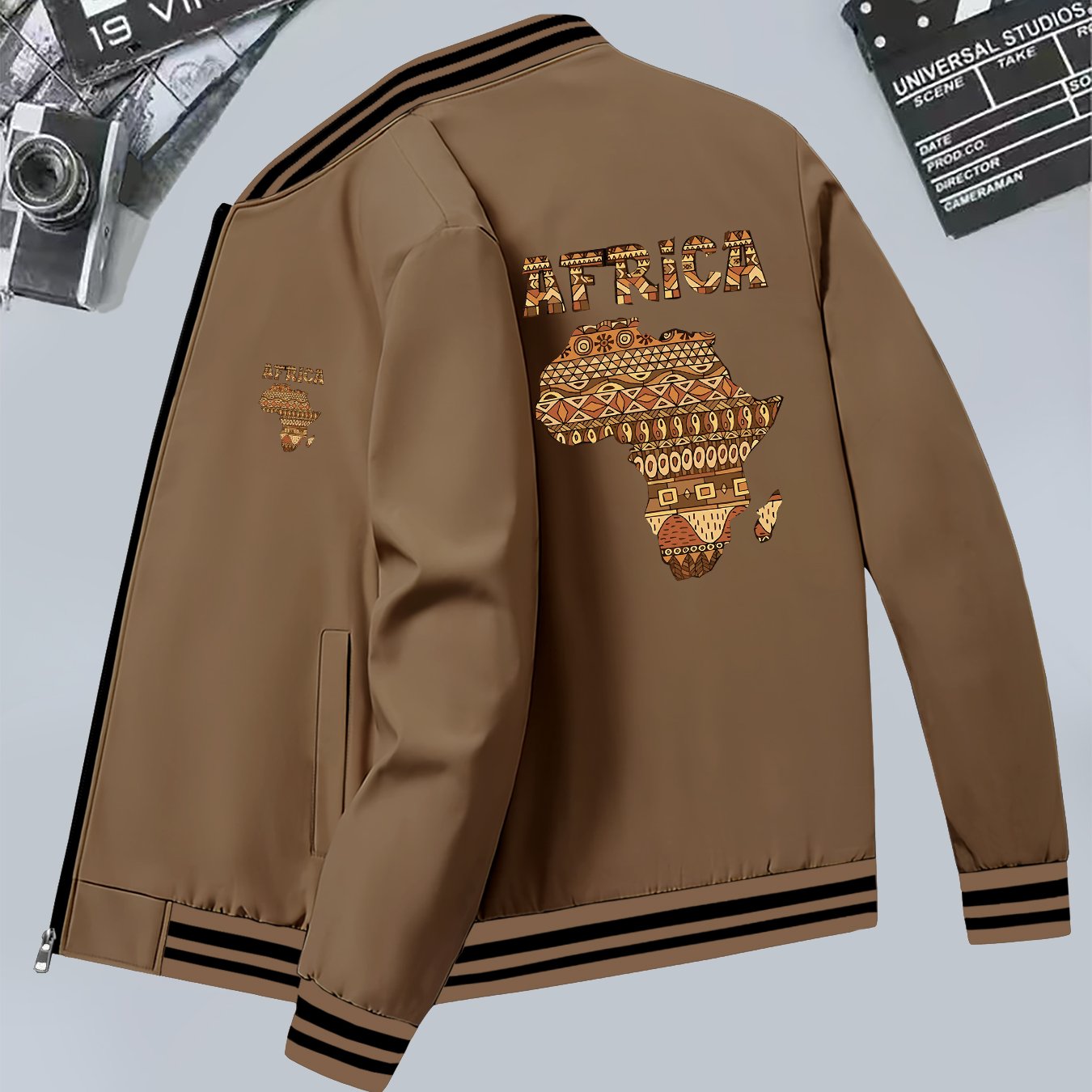 Men's African Tribal Map Print Jacket