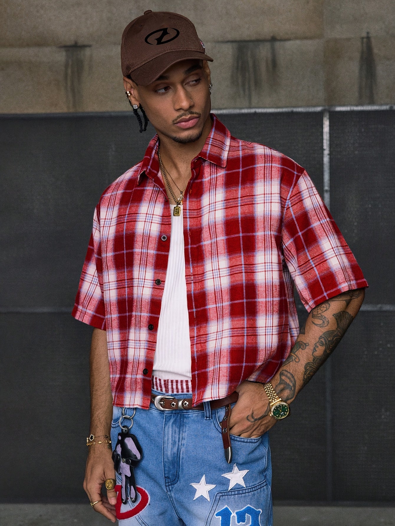 Camicia a quadri maniche corte per uomo