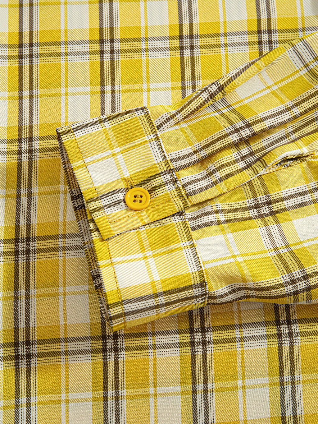 Camicia a Quadri Gialla Manica Lunga - Stile Streetwear Super Loose