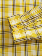 Camicia a Quadri Gialla Manica Lunga - Stile Streetwear Super Loose