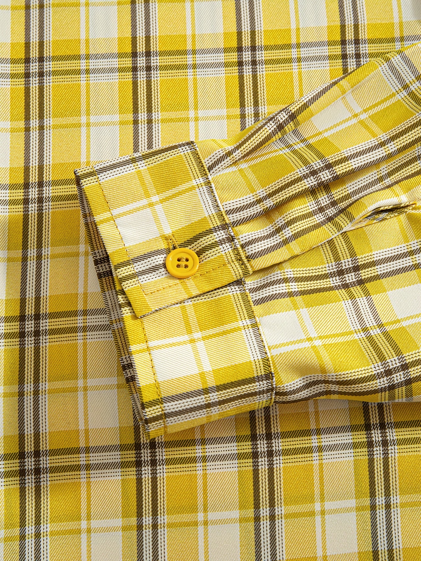 Camicia a Quadri Gialla Manica Lunga - Stile Streetwear Super Loose