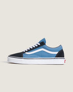 Scarpa VANS OLD SKOOL blu navy in pelle scamosciata e tela con suola waffle in gomma vulcanizzata