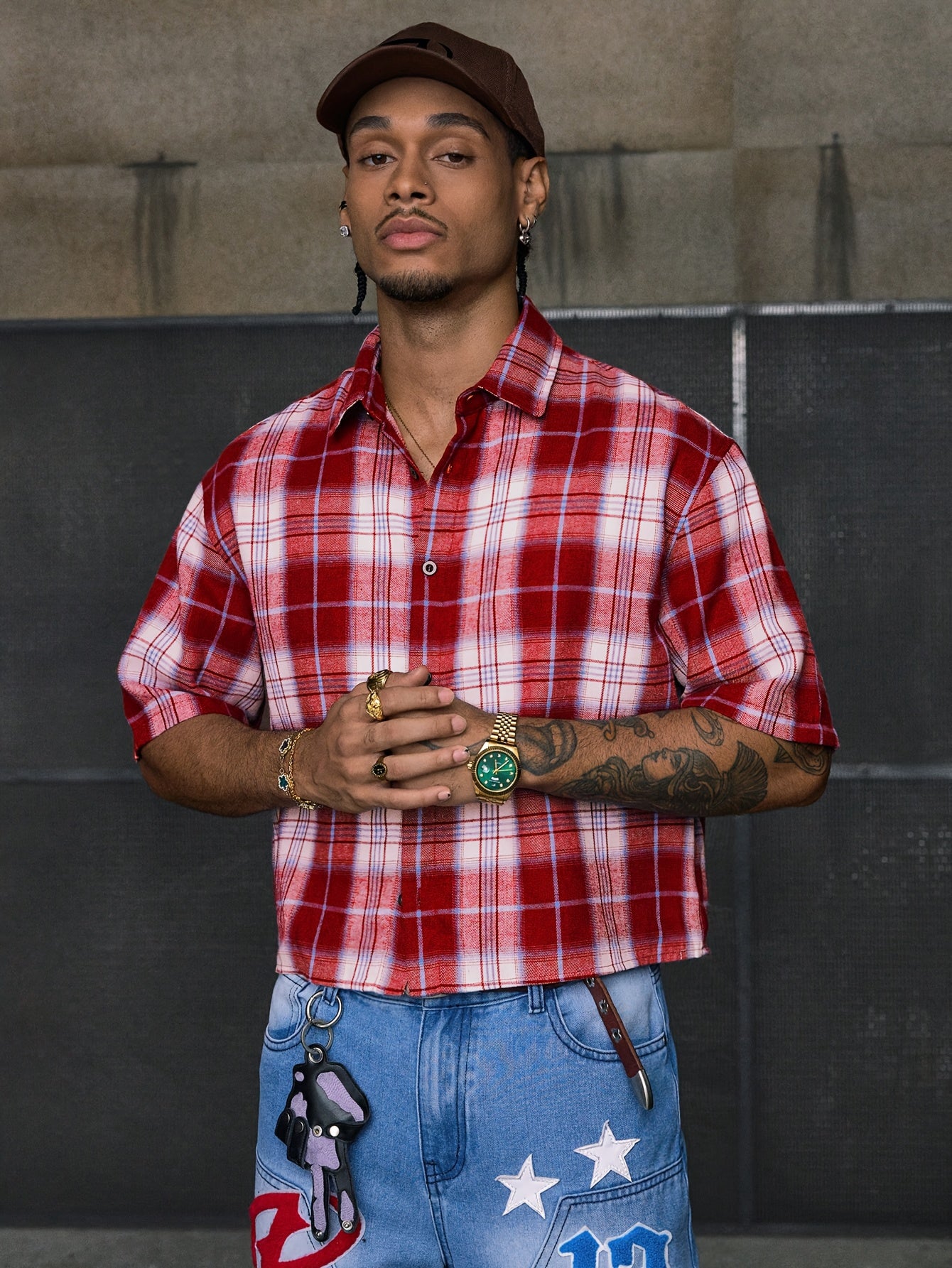 Camicia a quadri maniche corte per uomo