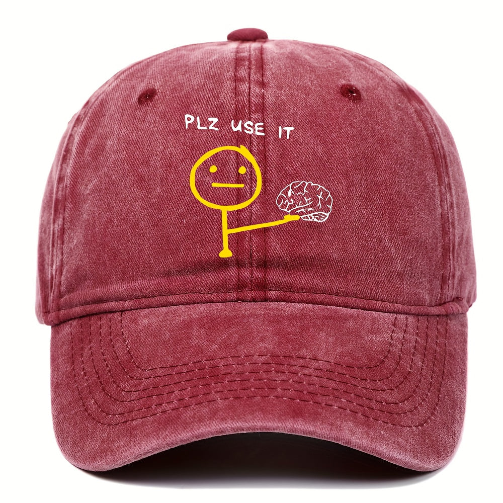 PLZ USE IT Brain Cartoon Theme Print Hat