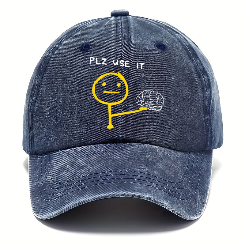 PLZ USE IT Brain Cartoon Theme Print Hat