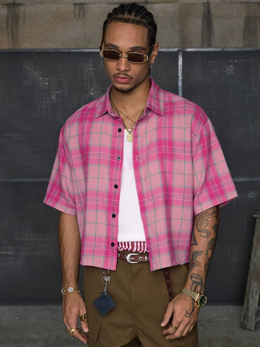 Camicia a quadri maniche corte per uomo