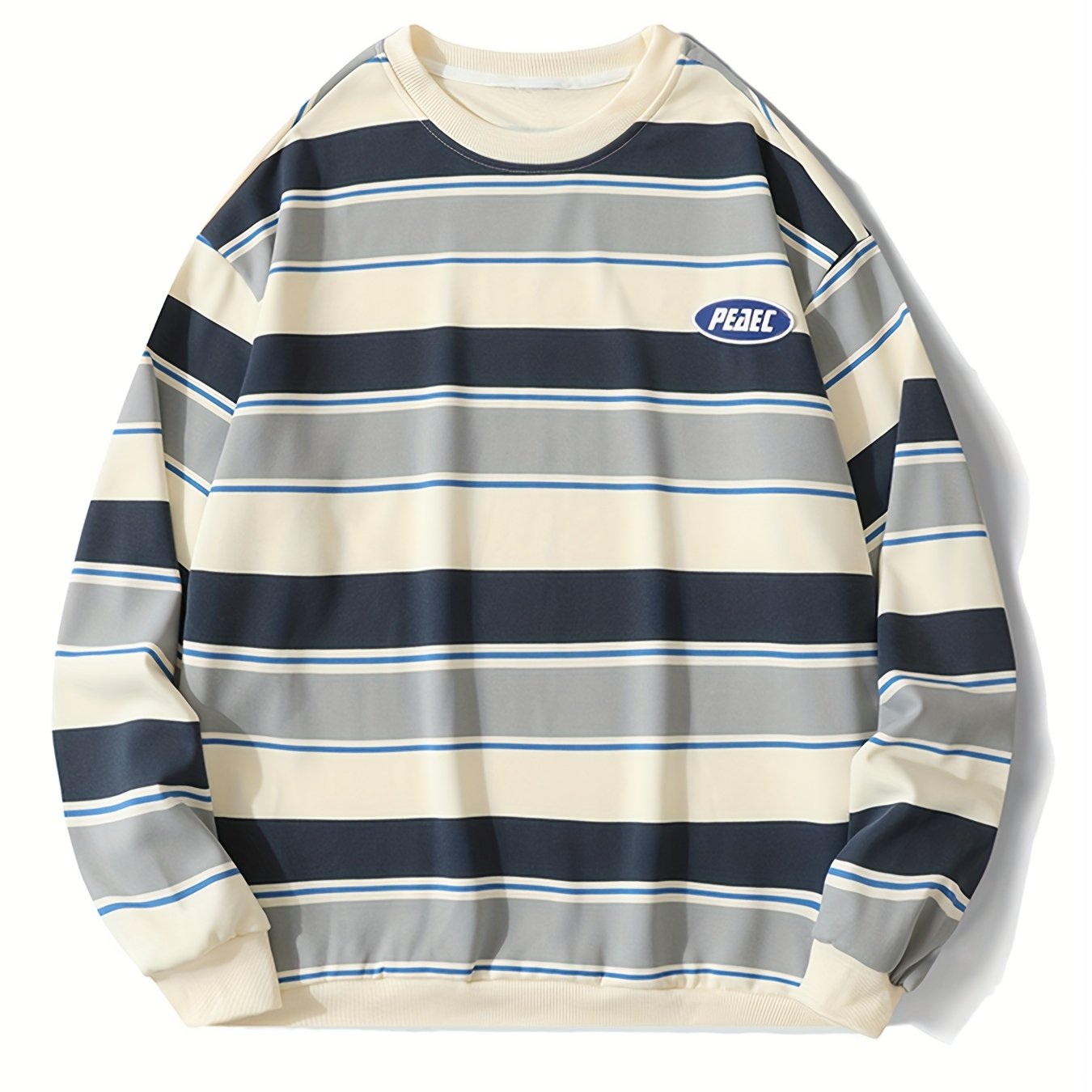 Men's Sweatshirt, Striped Loose Fit Top