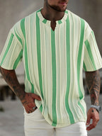 T-shirt a Righe Manica Corta