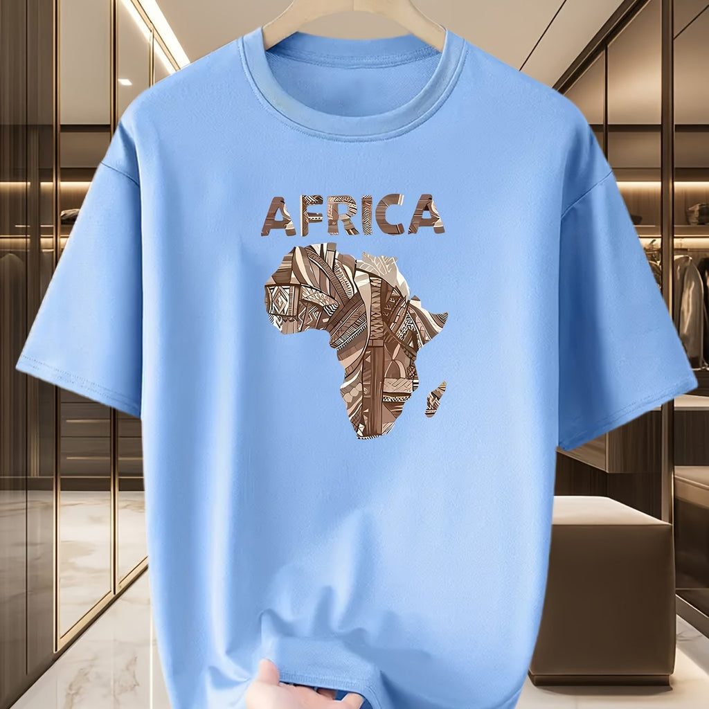 T-shirt Uomo Girocollo Manica Corta - Stampa Africa