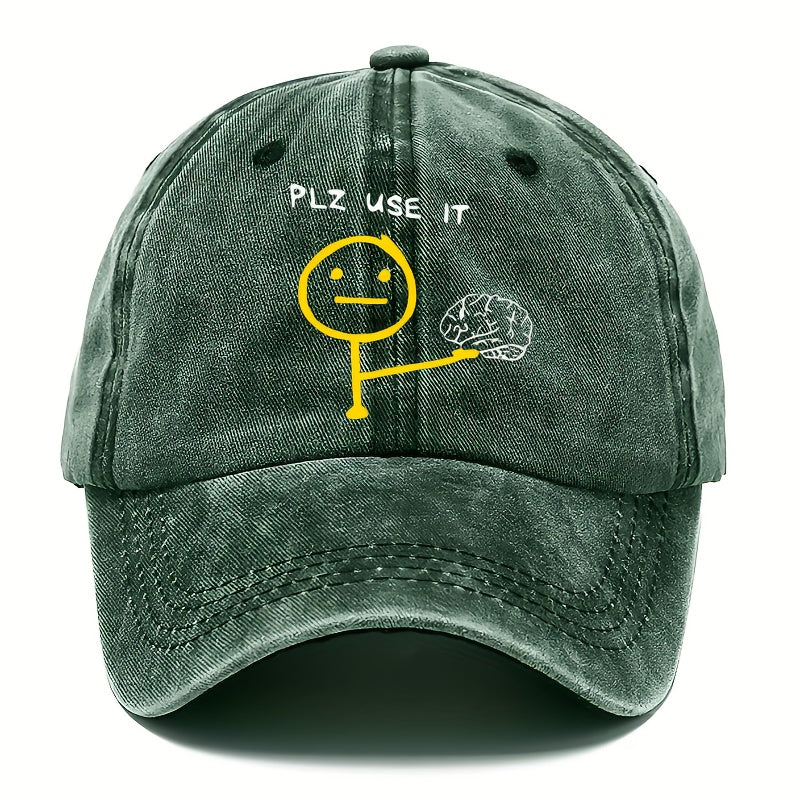 PLZ USE IT Brain Cartoon Theme Print Hat