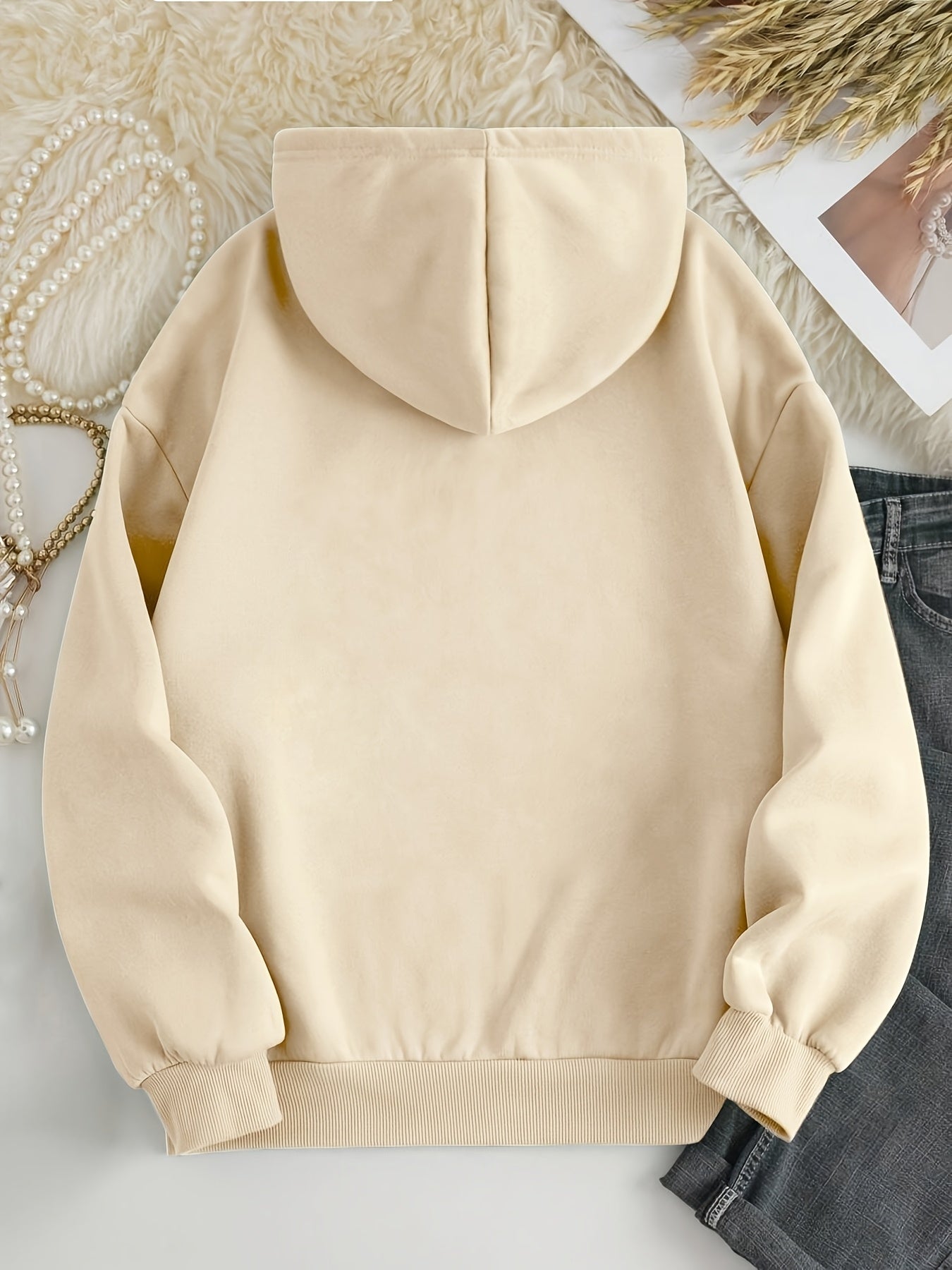 Felpa Donna con Cappuccio Loose Fit - Stampa Lettering "PATIENCE"