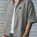 Camicia Uomo a Quadri Manica Corta - Stile Casual Versatile
