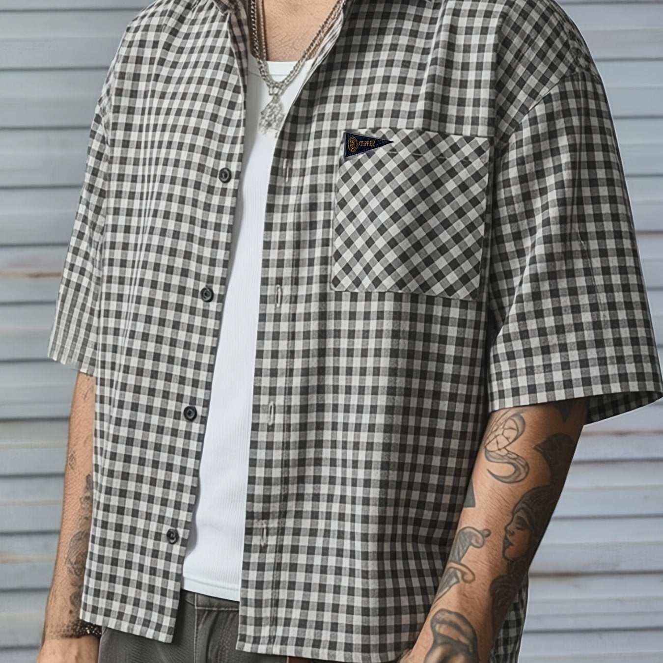 Camicia Uomo a Quadri Manica Corta - Stile Casual Versatile