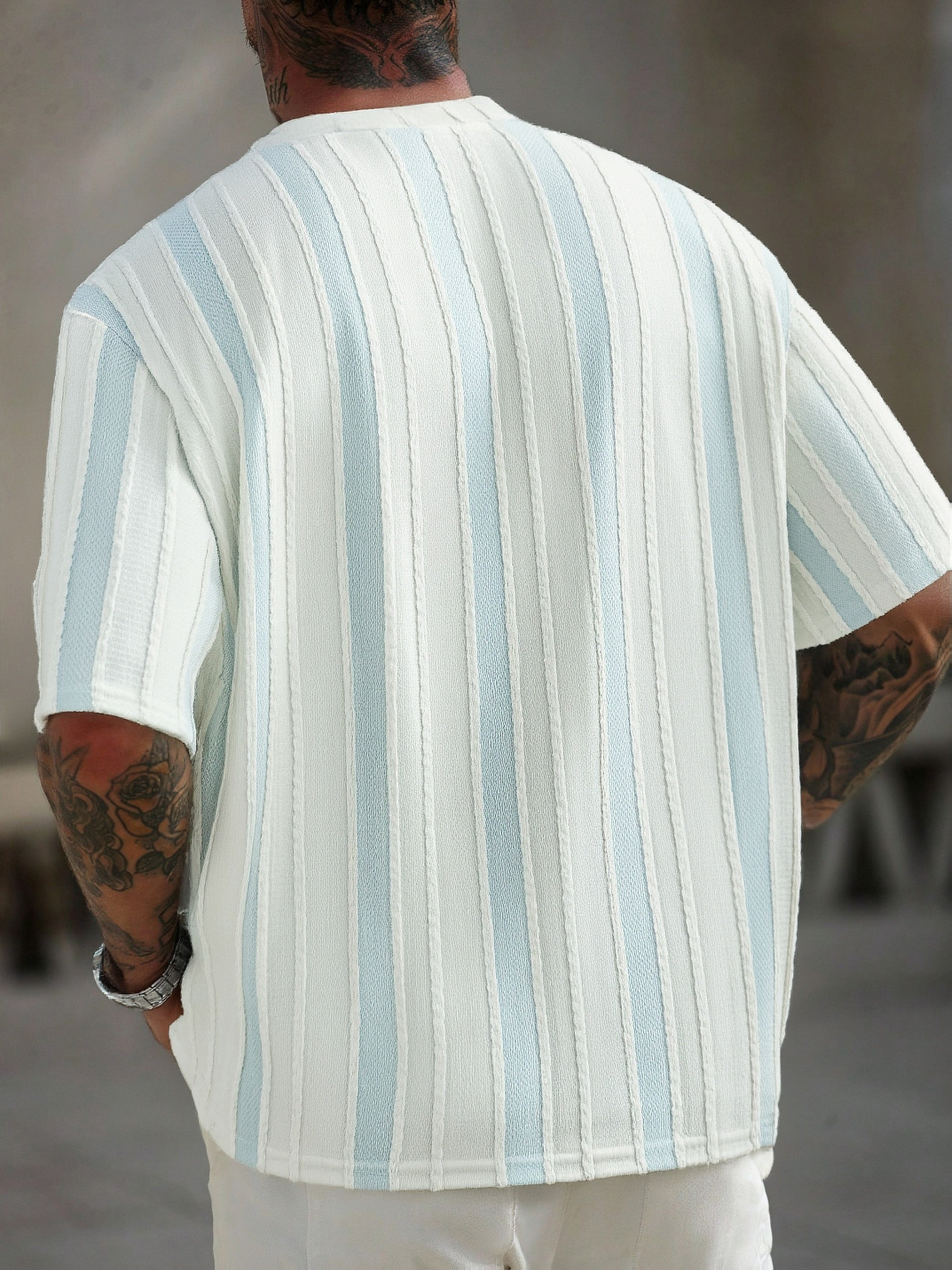 T-shirt a Righe Manica Corta