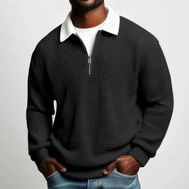 Polo Shirt Spring Fall Zipper
