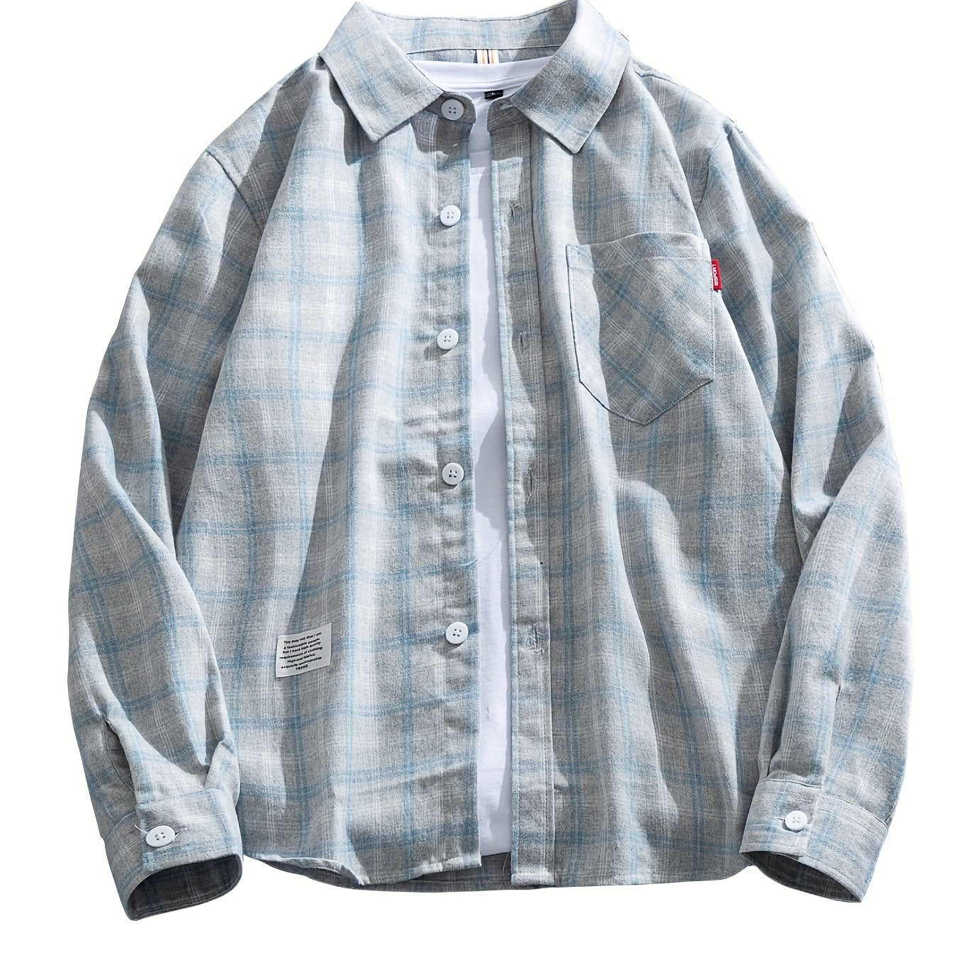 Camicia Uomo a Quadri Manica Lunga con Bottoni - Stile Casual