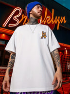 T-shirt Oversize Uomo Heavyweight - Stampa LA & Numero 4