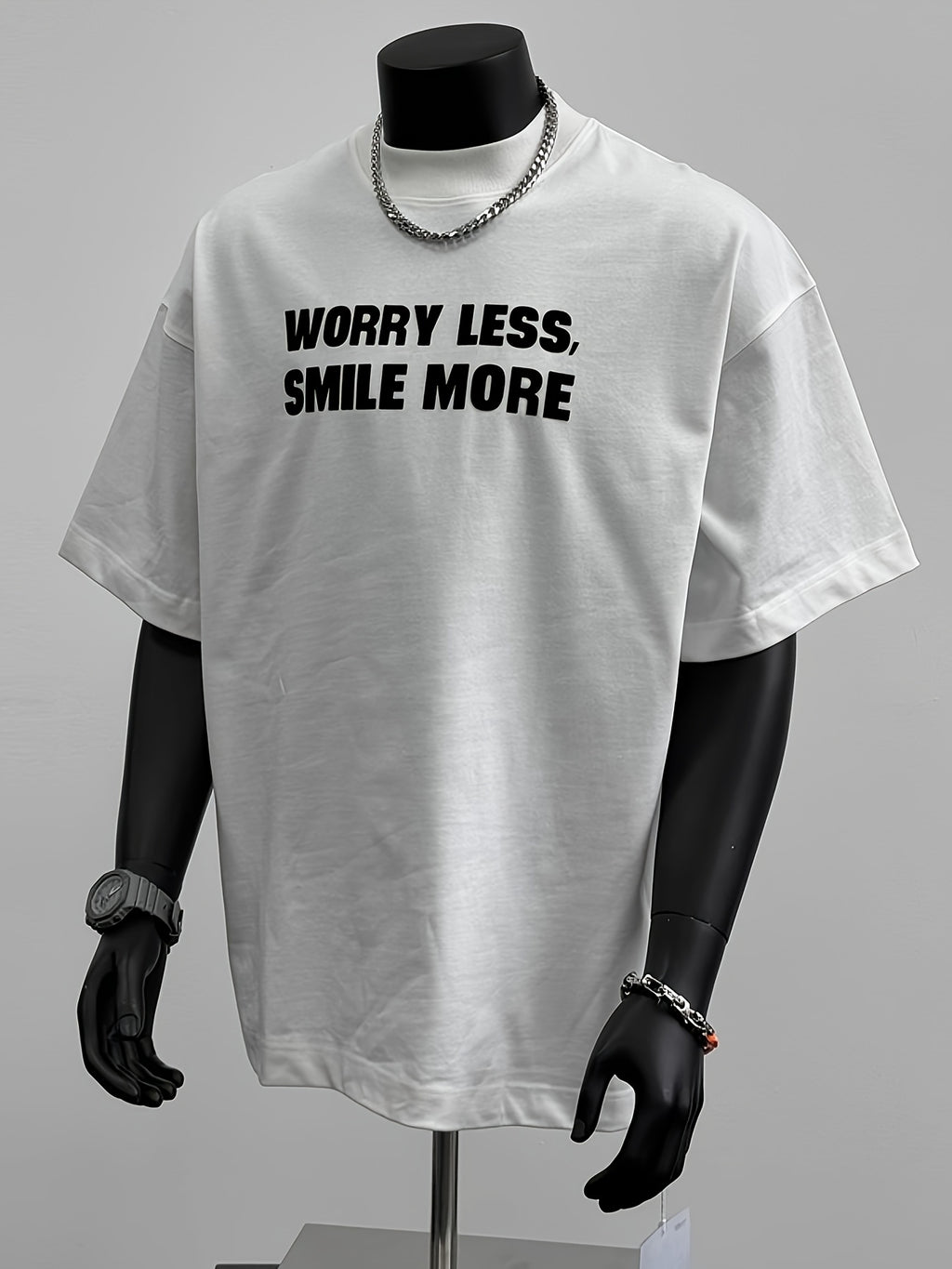 T-shirt Uomo Heavyweight 230gsm - Worry Less Smile More