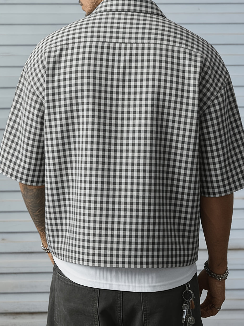 Camicia Uomo a Quadri Manica Corta - Stile Casual Versatile