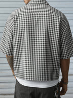 Camicia Uomo a Quadri Manica Corta - Stile Casual Versatile