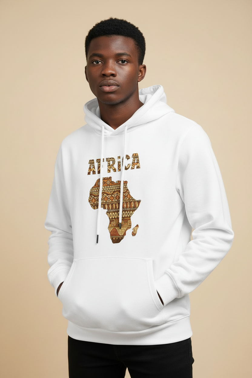 Hoodie Africa Bianco