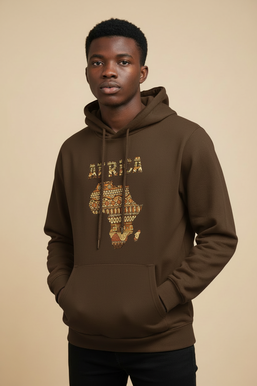 Hoodie Africa Marrone