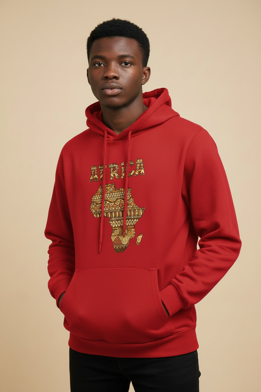 Hoodie Africa Rosso