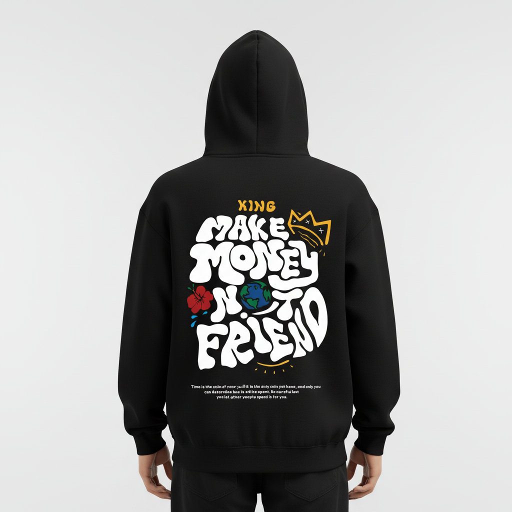 Hoodie nera - sfondo neutro