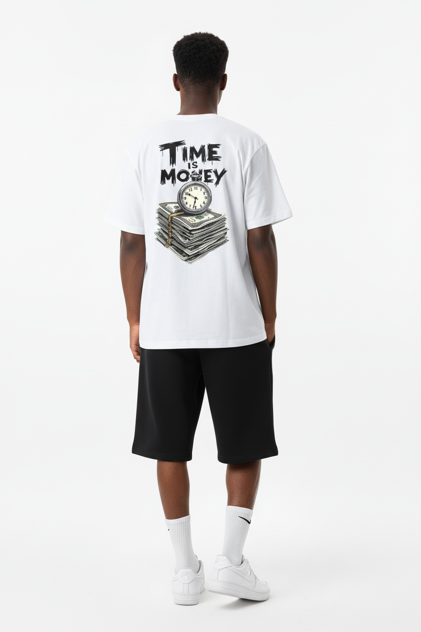 T-shirt TIME IS MONEY 100% Cotone Unisex